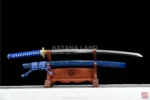 Blue hamon katana sword