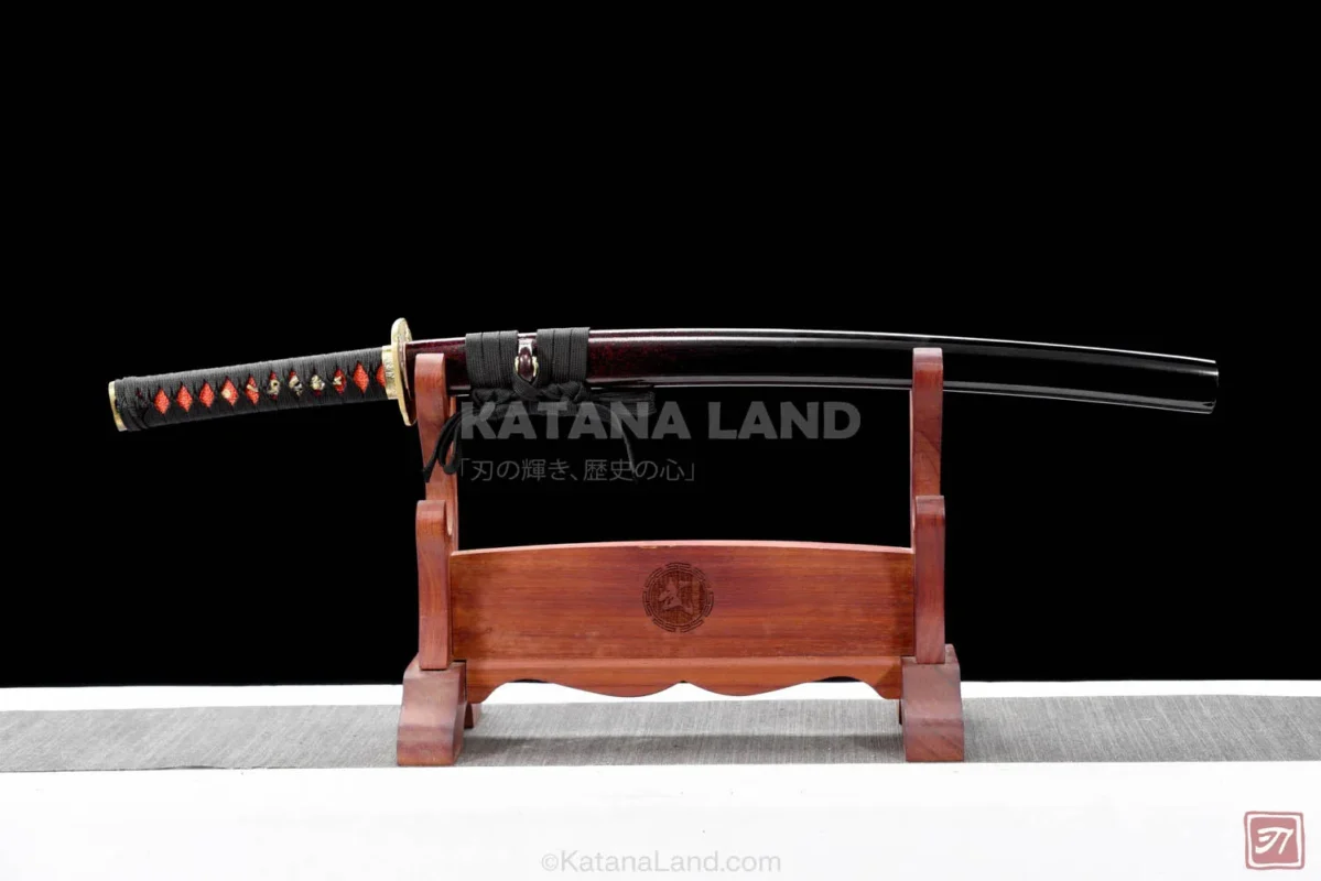 Crimson Katana with Damascus steel blade