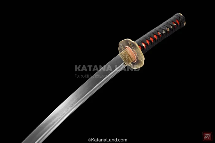 Unique crimson katana with artistic blade