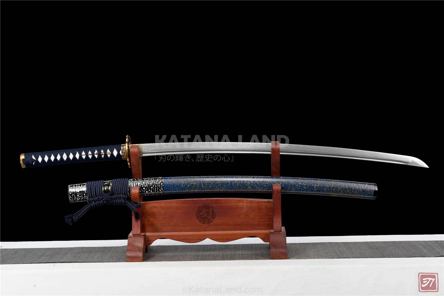 Purple samurai katana featuring BO-HI