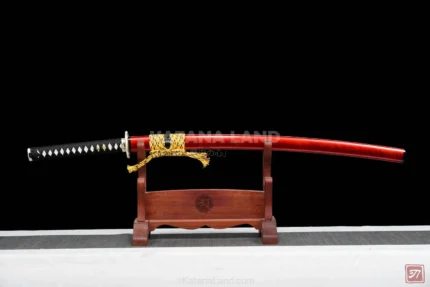 Crimson Geisha Katana with Damascus steel blade