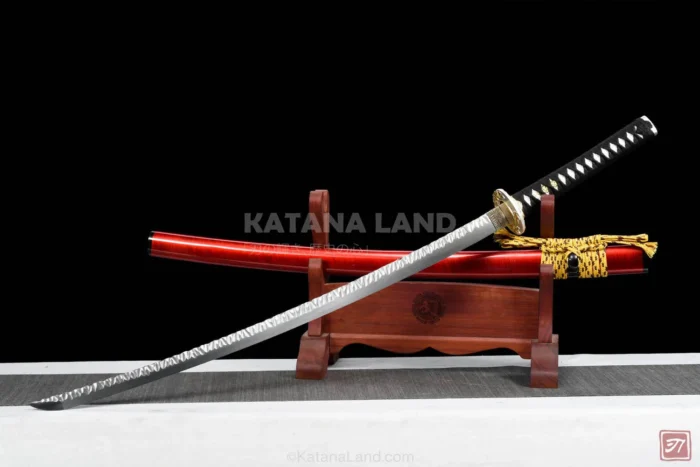 Stunning Crimson Geisha katana with unique Hamon pattern