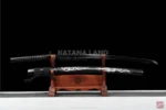 Black katana swords featuring BO-HI design