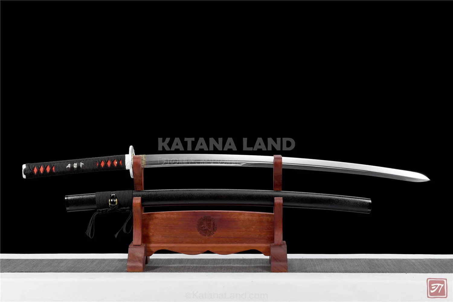 Black Samurai Katana with BO-HI Design