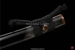 Artistic black katana with reflective surface