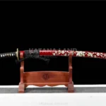 Kizuna no Ken - Stunning Red Damascus Steel Samurai Katana