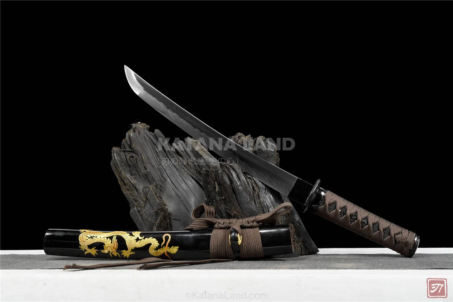 Black Samurai Katana Featuring Hamon