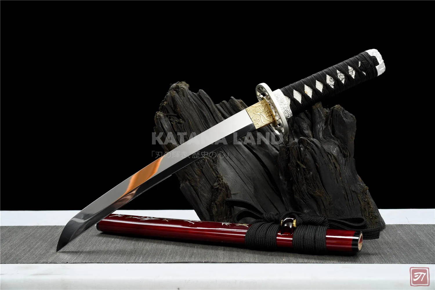 Red Samurai Katana with Mirror Finish