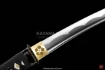 Elegant gray katana sword with traditional BO-HI