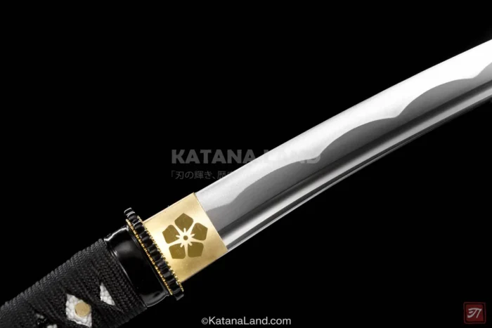 Elegant gray katana sword with traditional BO-HI