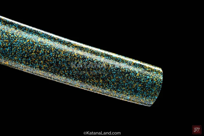 Medium carbon steel gray katana with intricate design