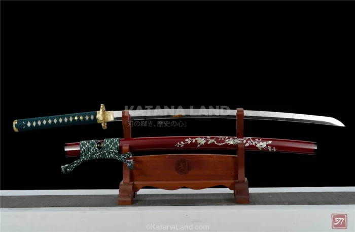 Red Samurai Katana with Mirror Finish