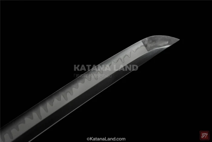 Unique black katana sword with Hamon finish