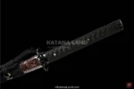 Gray katana sword with traditional Japanese features