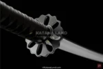 Handcrafted gray katana with Hamon effect