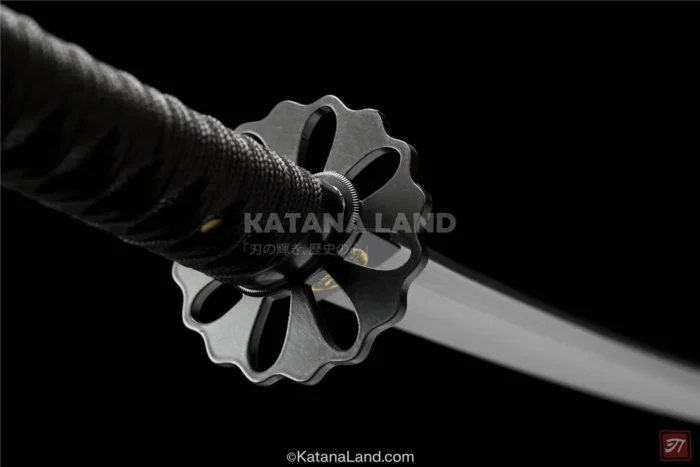 Handcrafted gray katana with Hamon effect