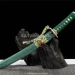 Silver Dragon Tanto Katana with Damascus Steel Blade