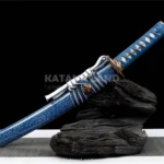 Yume no Yūrei katana with beautiful blue Damascus steel blade