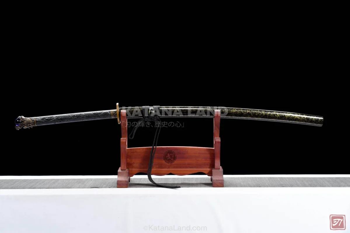 Black Samurai Katana Featuring BO-HI Design