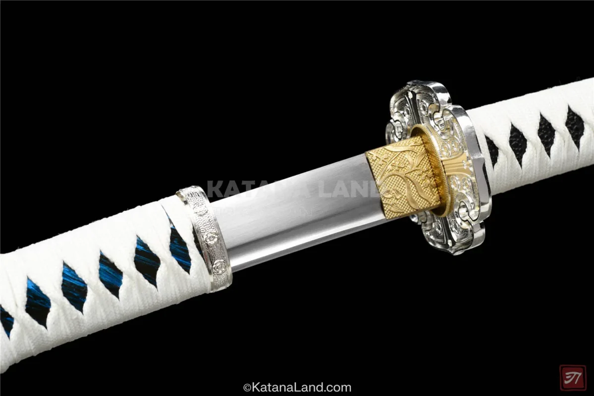 Artistic White Katana with BO-HI