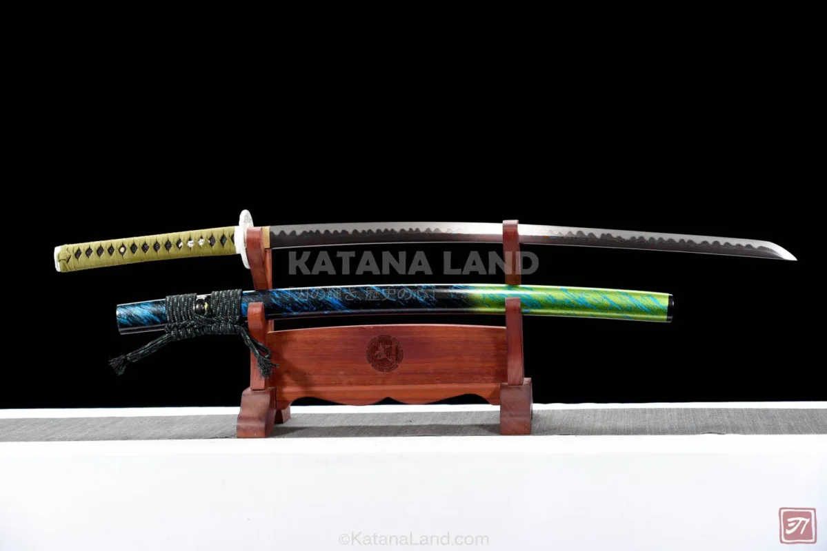 Purple Damascus steel katana