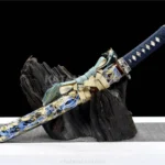 Yamato Guardian Tanto katana with Damascus steel blade