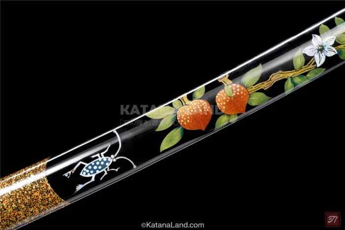 Durable Black Katana Sword with BO-HI