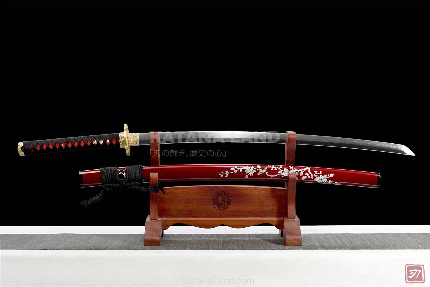 Red Samurai Katana Featuring Hamon