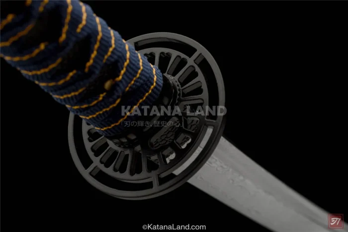 Traditional Japanese katana in vibrant yellow
