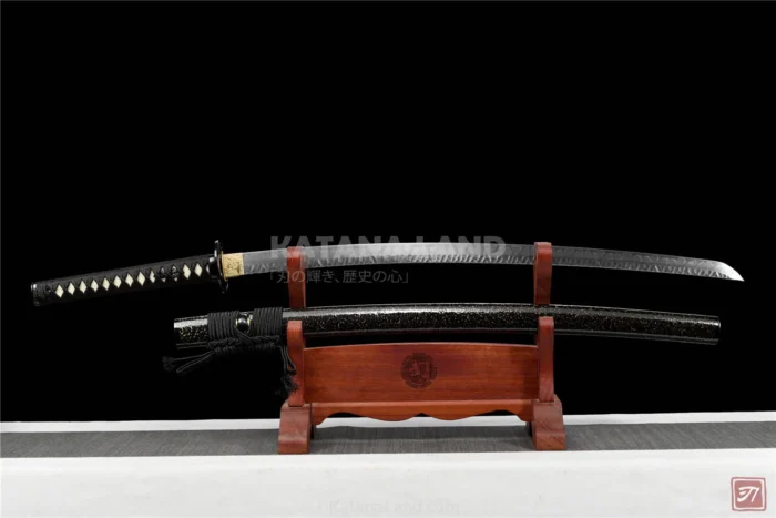 Black Samurai Katana with Hamon