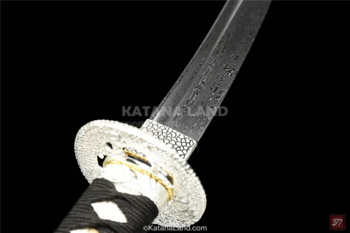High-quality Damascus steel Shoryu Tanto