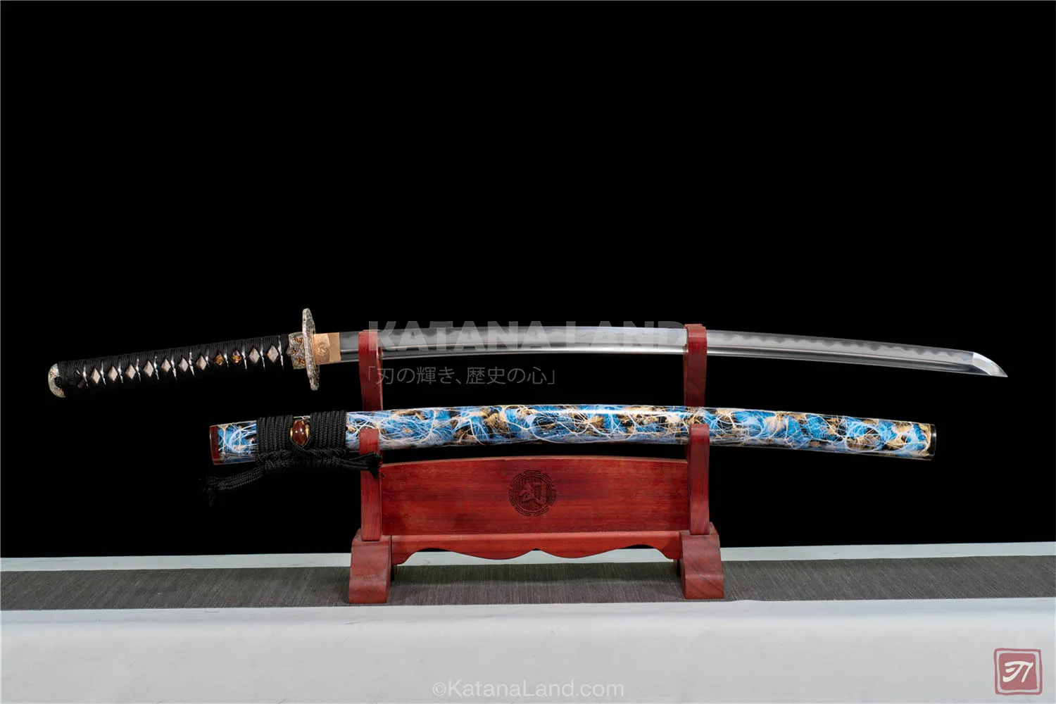 Purple samurai katana featuring BO-HI