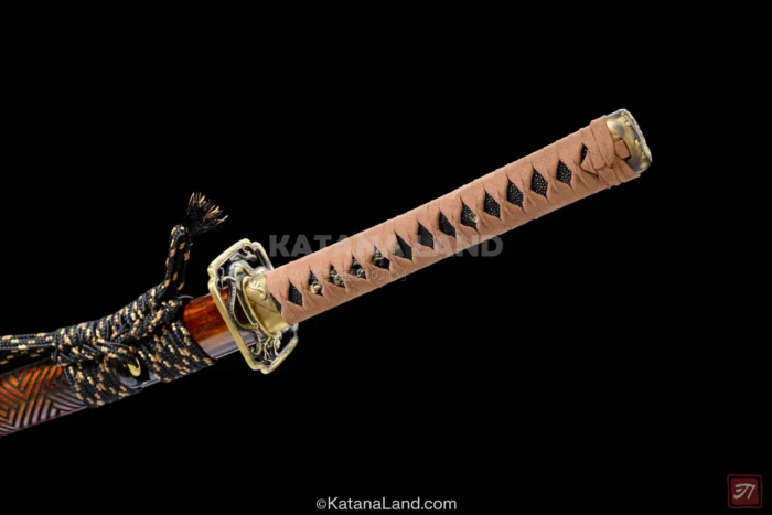 Stunning red blade katana with Hamon