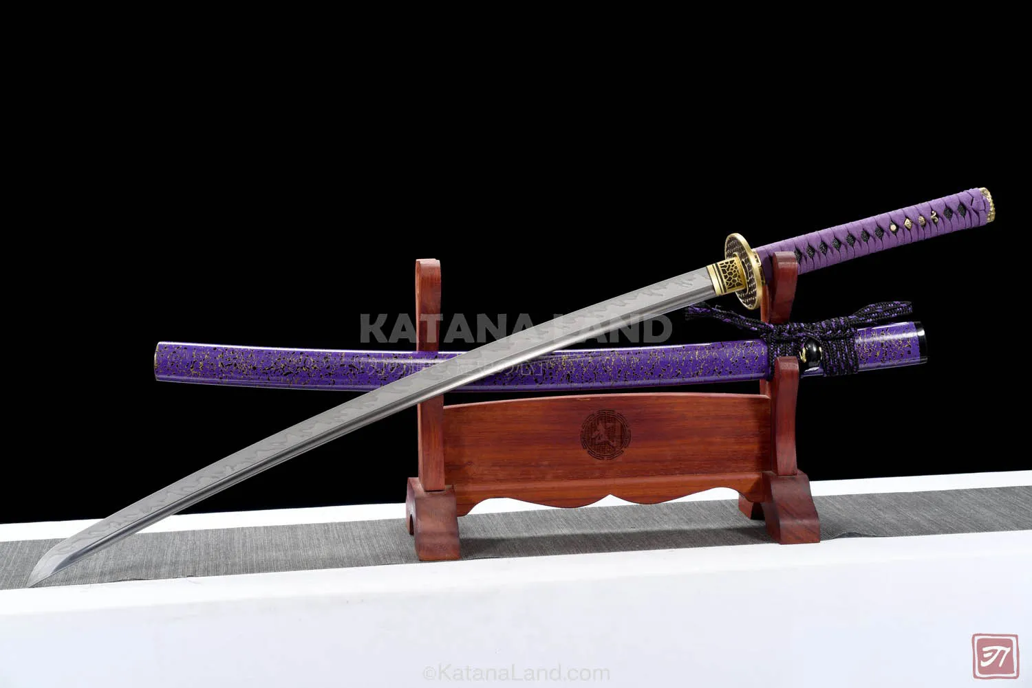 Purple Samurai Katana with BO-HI Design