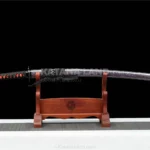 Crimson Blade of the Samurai katana with Damascus steel blade