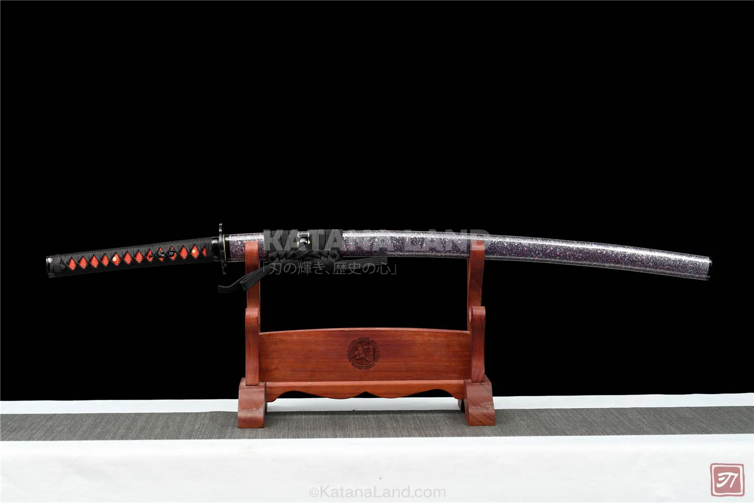 Crimson Blade of the Samurai katana with Damascus steel blade