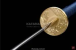 Elegant green blade on samurai katana