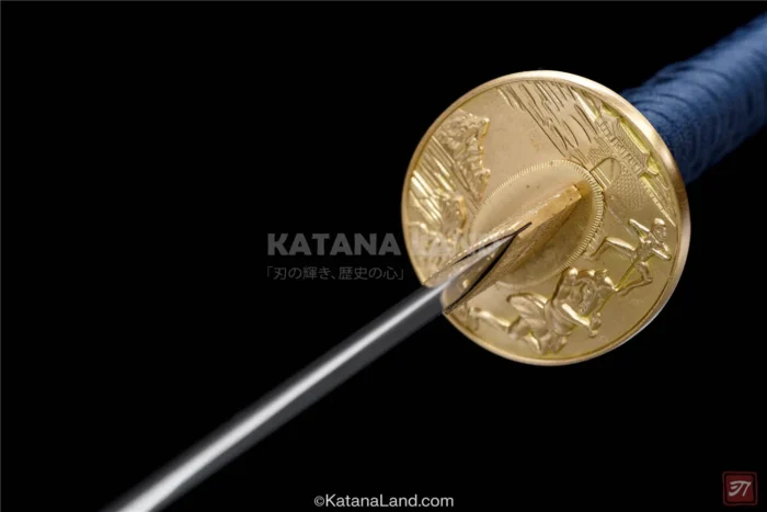 Elegant green blade on samurai katana