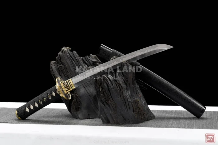 Elegant black samurai katana with traditional design