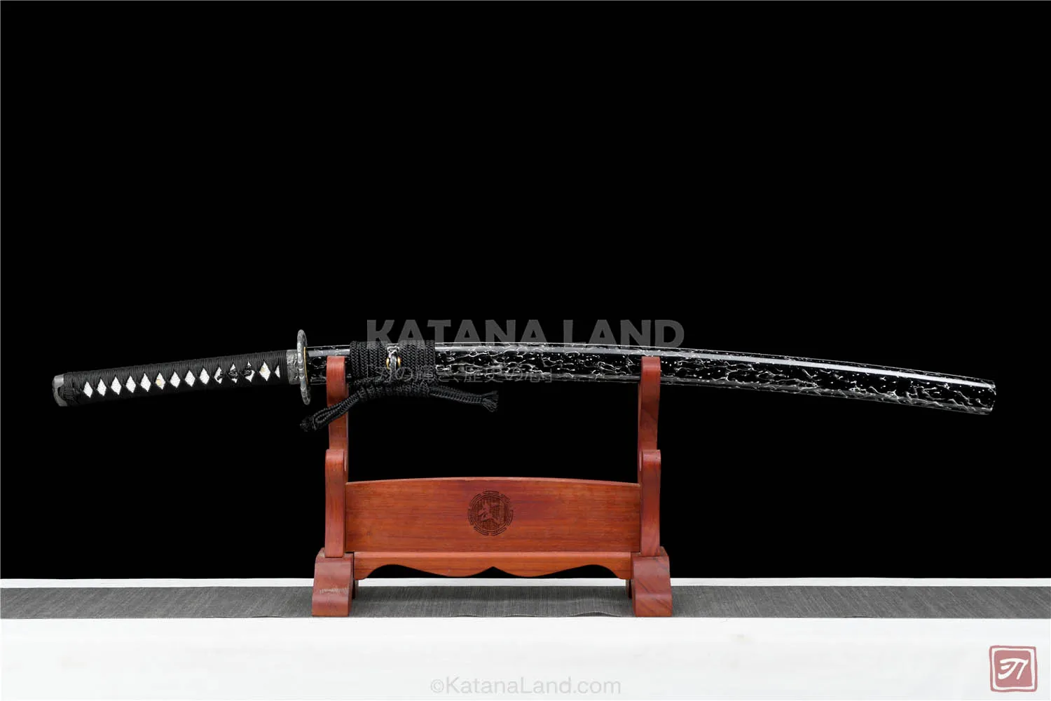 Eclipse no Tachi samurai katana with Damascus steel blade