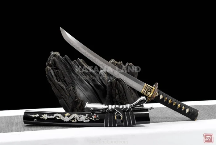 Black Samurai Katana Featuring Hamon