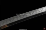 Damascus steel katana in vibrant green color