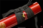 Striking Red Blade Samurai Katana with Unique Features