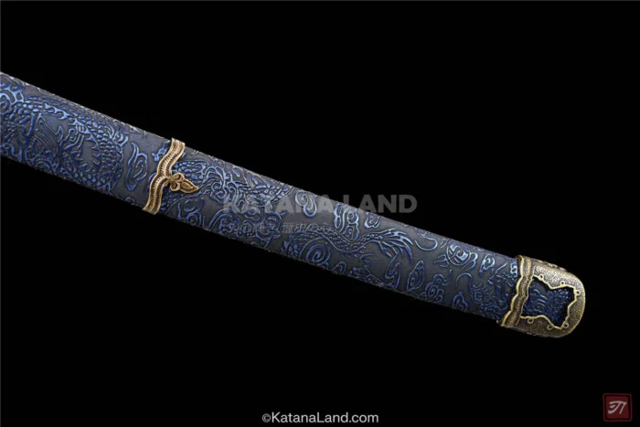 Handcrafted medium carbon steel katana with unique features