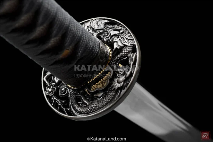 Elegant White Katana with BO-HI Design