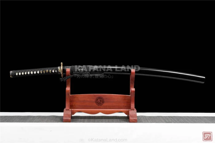 Black Samurai Katana with Hamon Design