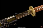 T10 steel katana with rich bronze color and intricate details